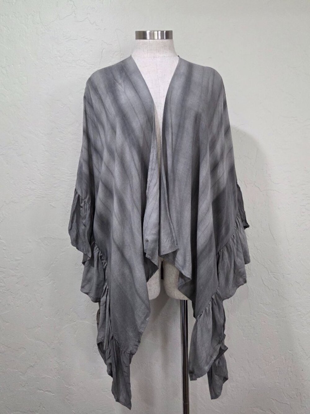 Tie-Dye Open Front Kimono Cardigan